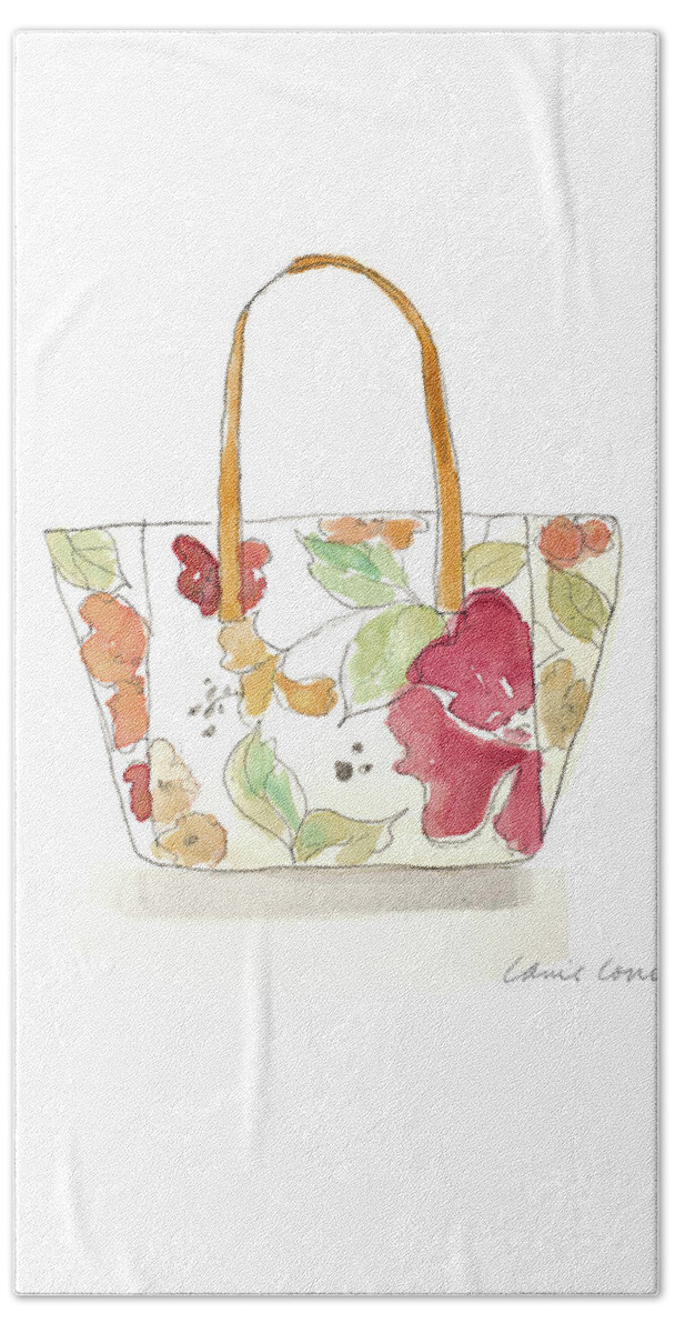 Watercolor Hand Towel featuring the painting Watercolor Handbags I by Lanie Loreth