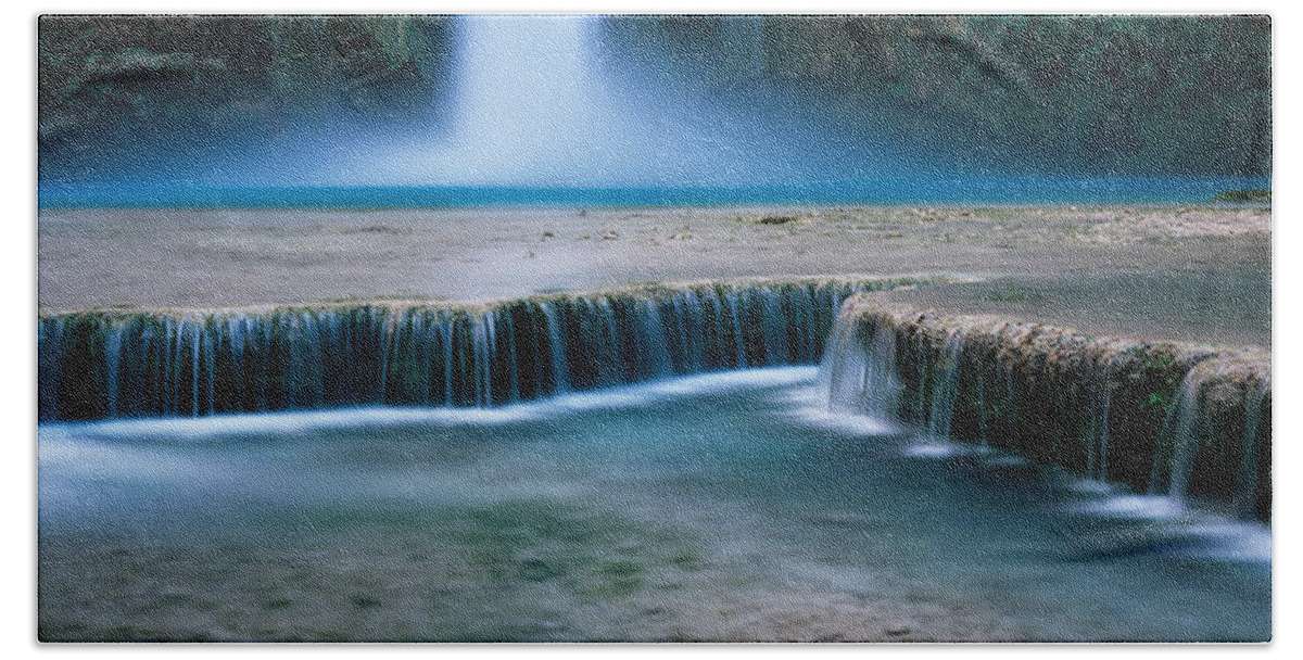 Photography Bath Towel featuring the photograph Waterfall In A Forest, Mooney Falls by Panoramic Images