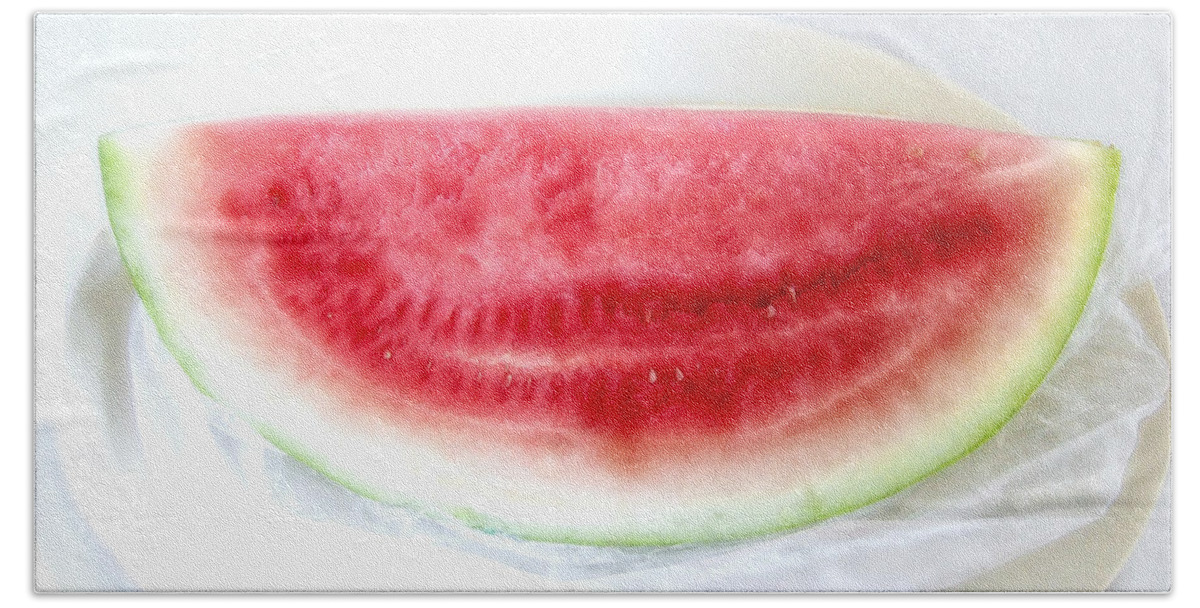 Watermelon Hand Towel featuring the photograph Watermelon Summer by Louise Kumpf