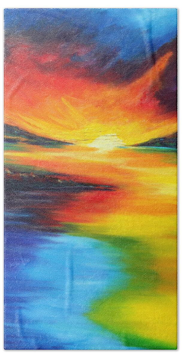 Water Bath Towel featuring the painting Waters of Home by Meaghan Troup