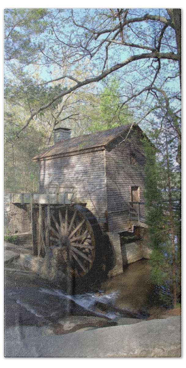 0138 Hand Towel featuring the photograph Waterwheel at Stone Mountain by Gordon Elwell