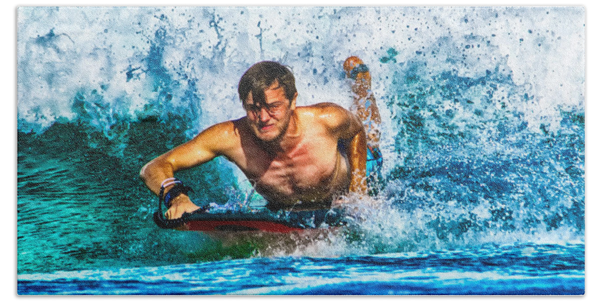 Ocean. Matt Hand Towel featuring the photograph Wave Rider by Eye Olating Images