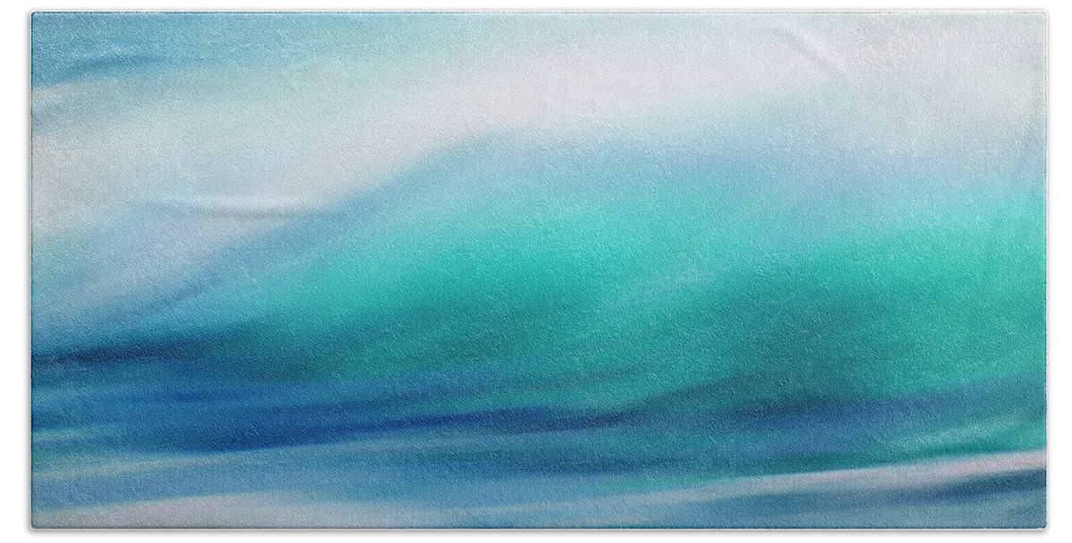 Seascapes Abstract Bath Towel featuring the digital art Waves by Lourry Legarde