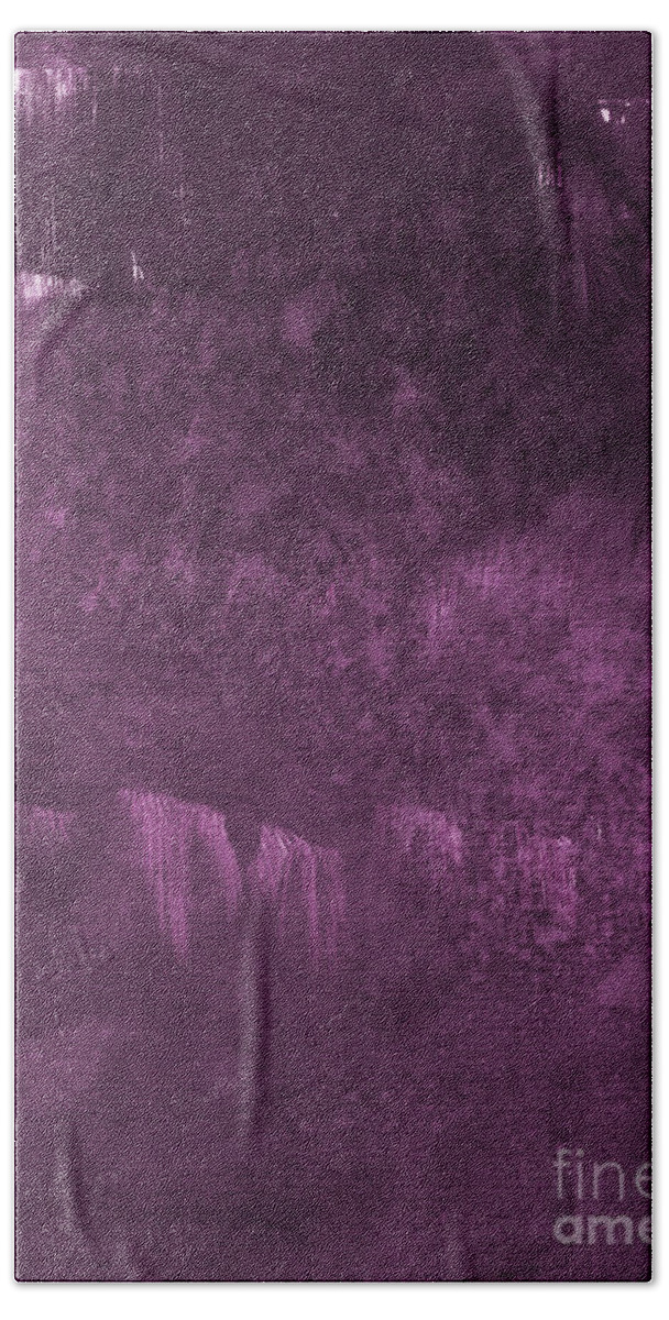 Purple Abstract Painting Bath Sheet featuring the painting We Are Royal by Linda Woods