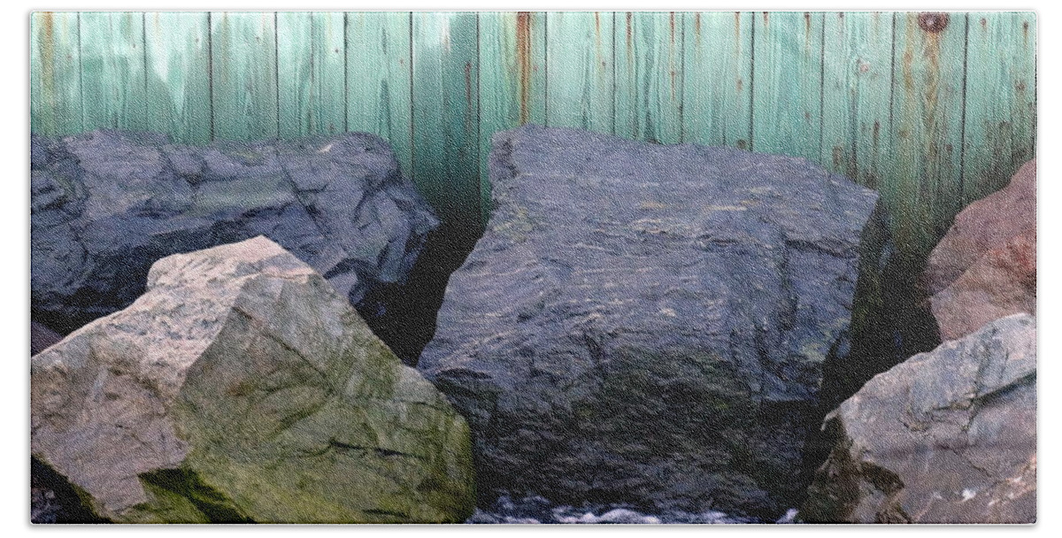 Rocks Bath Towel featuring the photograph Weatherbeaten by Deborah Crew-Johnson