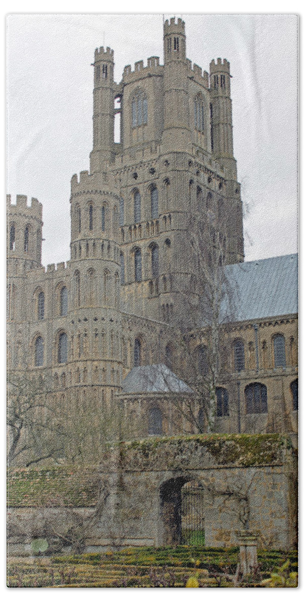 Cathedral Hand Towel featuring the photograph West Tower of Ely Cathedral by Tony Murtagh
