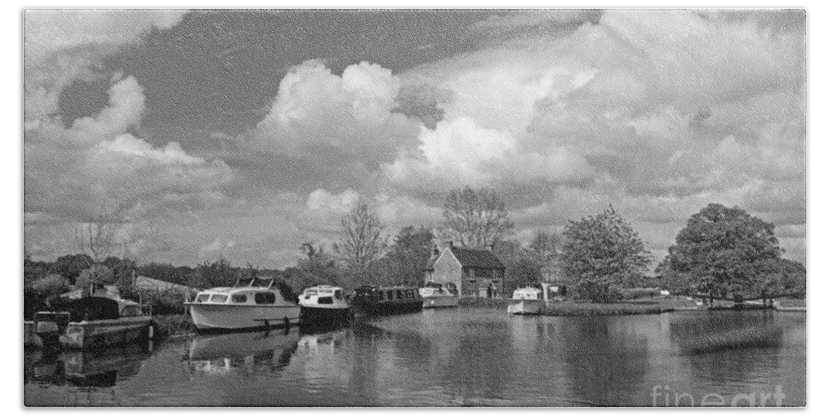 Wey Canal Ripley Surrey Hand Towel featuring the photograph Wey Canal Ripley Surrey by Julia Gavin