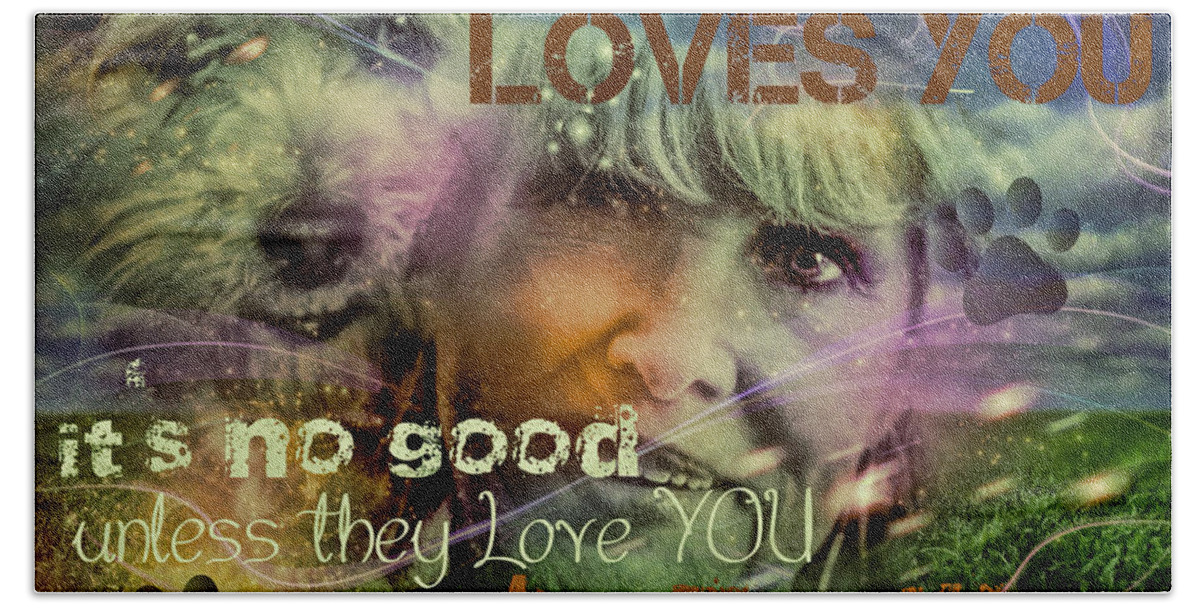 When Somebody Loves You Hand Towel featuring the digital art When Somebody Loves You - 3 by Kathy Tarochione