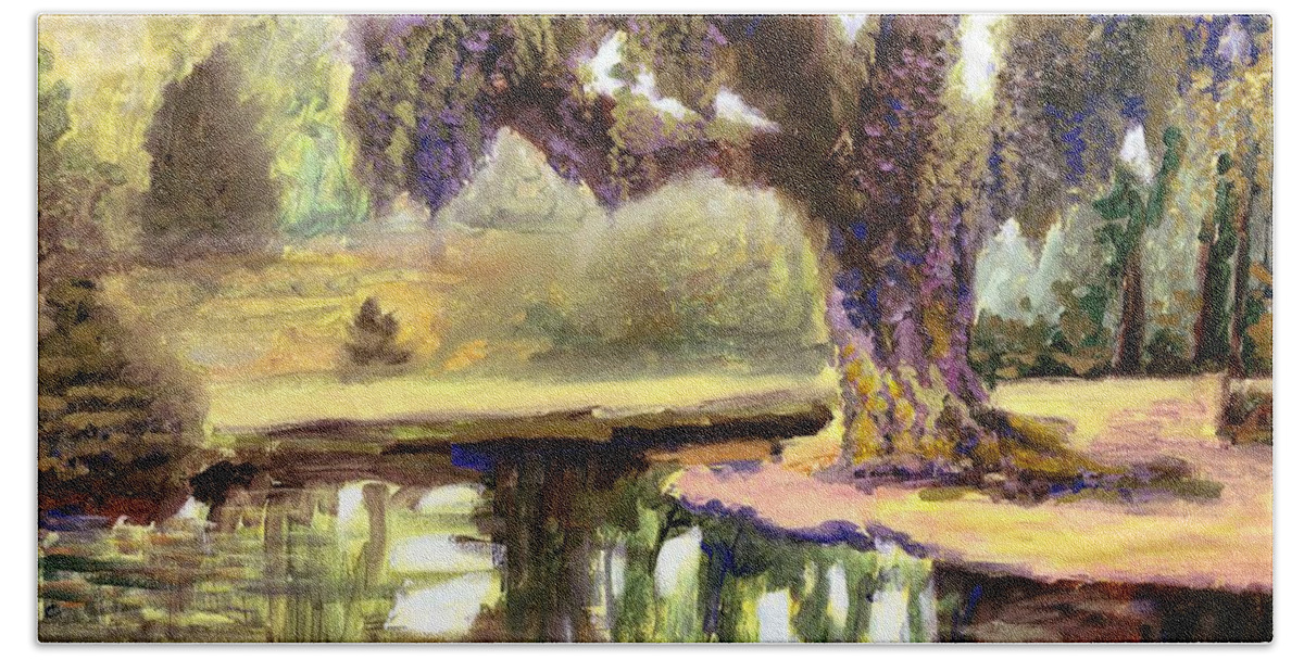 Wisteria Hand Towel featuring the painting Where it all started by Melissa Herrin