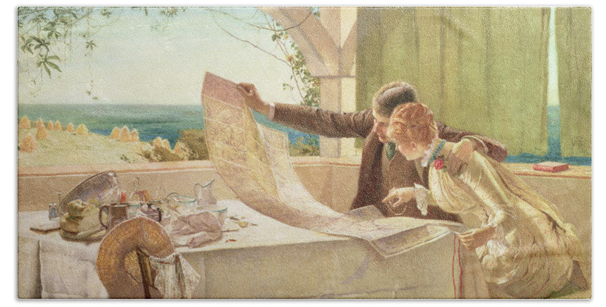 Honeymoon Bath Towel featuring the painting Where Next by Edward Frederick Brewtnall