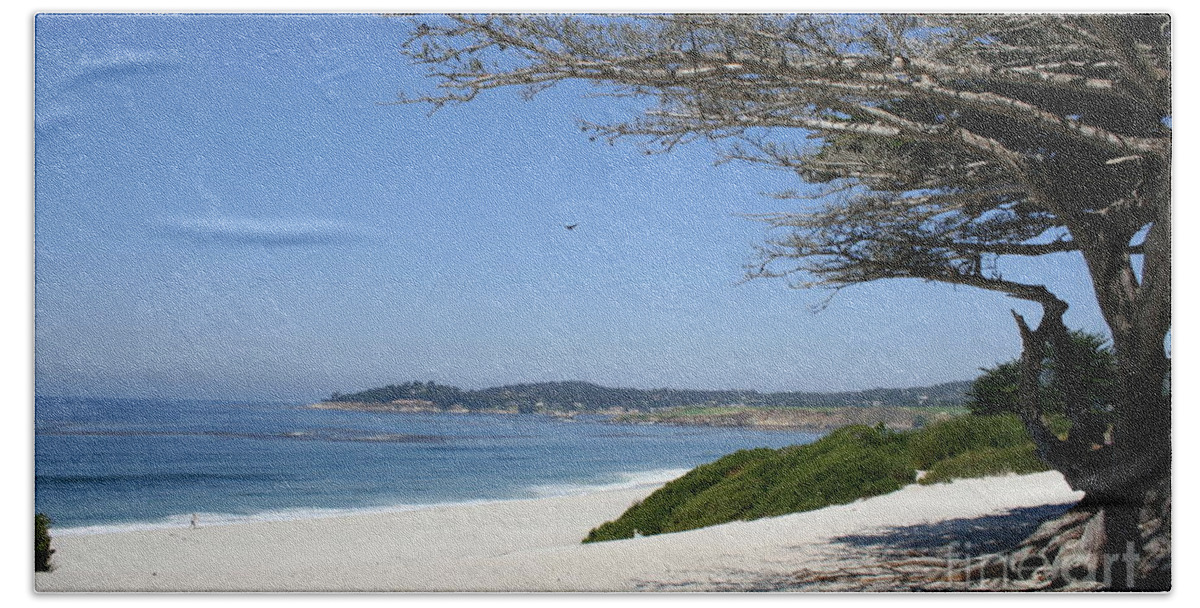Beach Hand Towel featuring the photograph White Beach At Carmel by Christiane Schulze Art And Photography