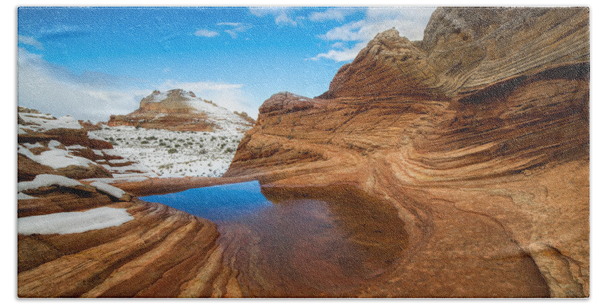 Sunset Hand Towel featuring the photograph White Pocket Utah 2 by Larry Marshall