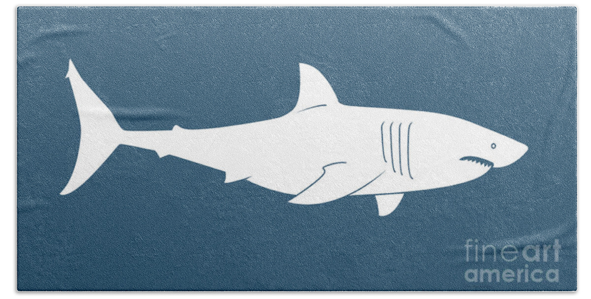 Great Hand Towel featuring the painting White Shark by Amy Kirkpatrick