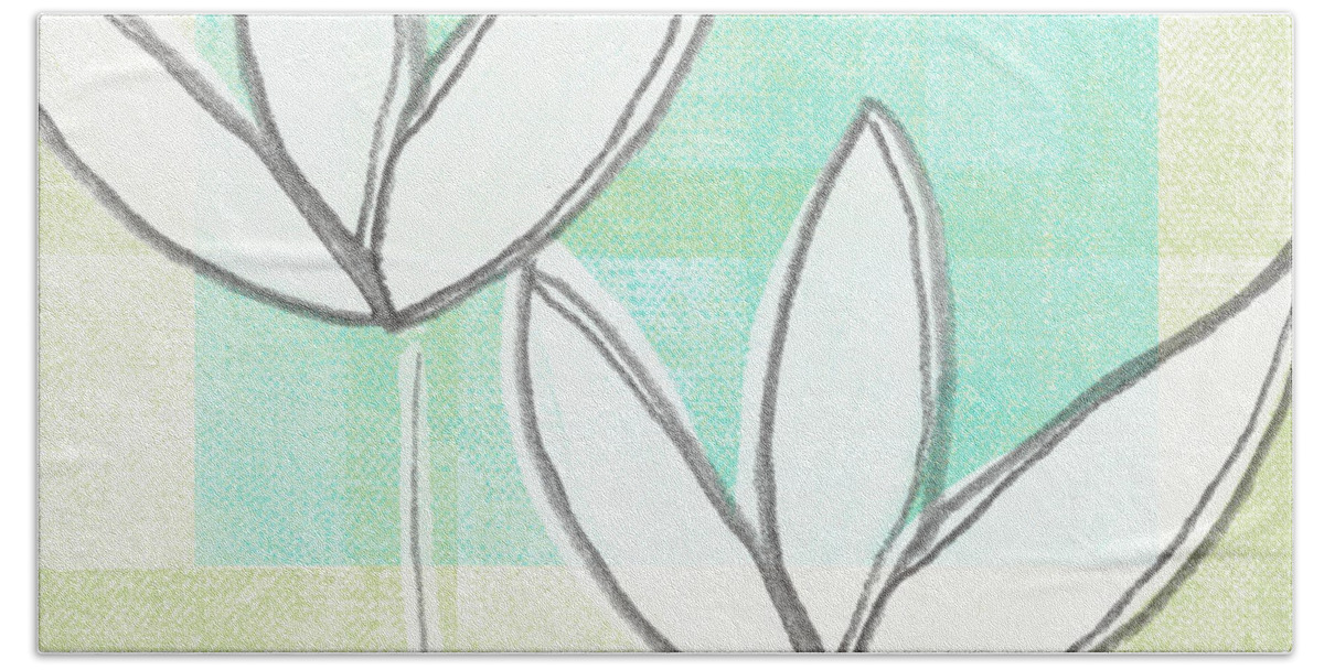 Flowers Hand Towel featuring the painting White Tulips by Linda Woods