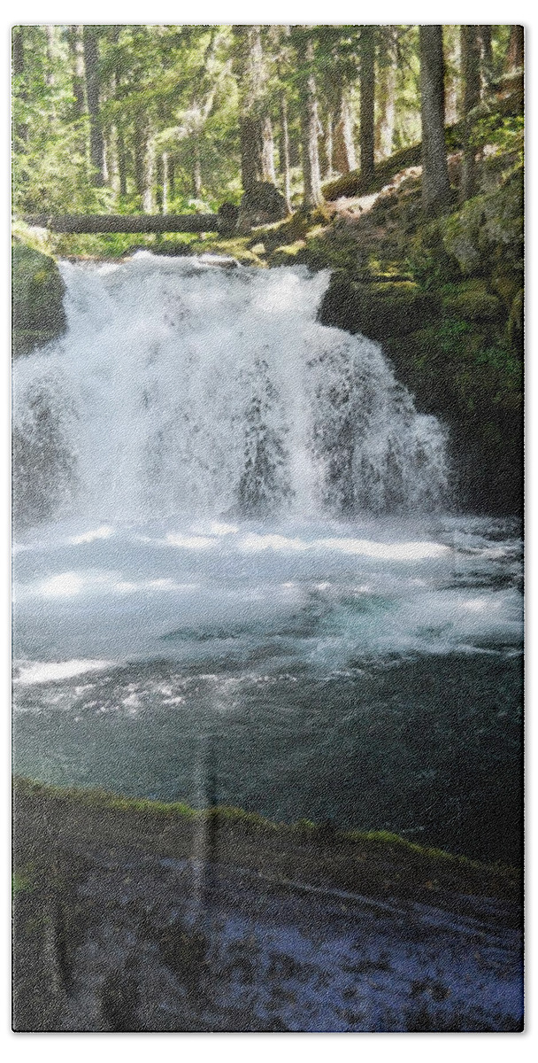 Waterfall Hand Towel featuring the photograph Whitehorse falls series 9 by Teri Schuster