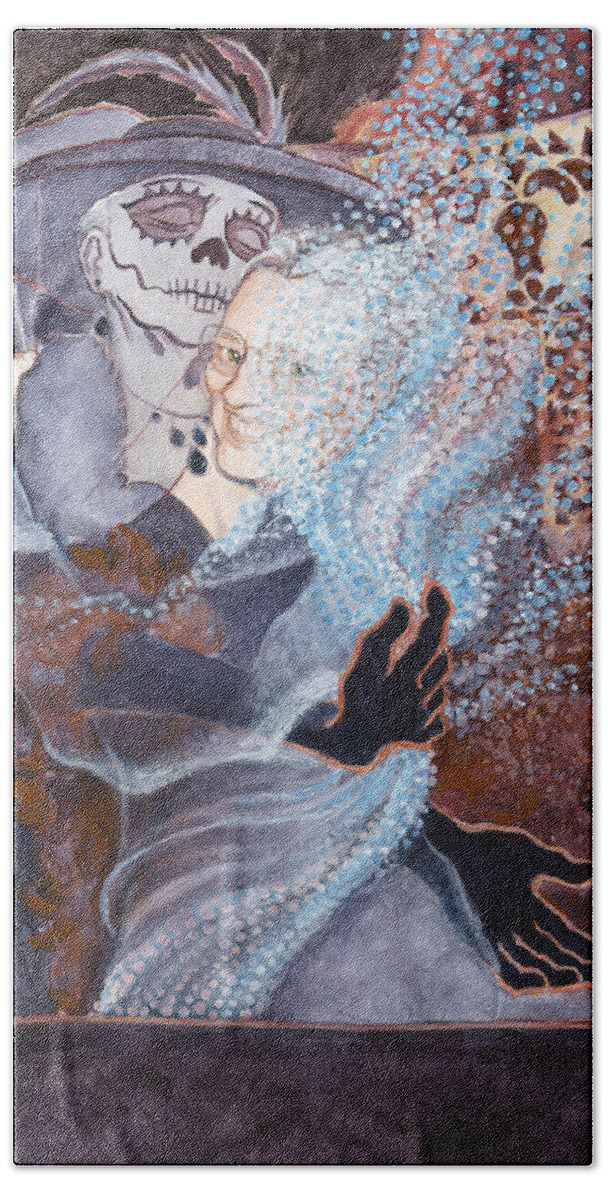 Art Scanning Hand Towel featuring the painting Widow's Waltz 3 by Ruth Hooper