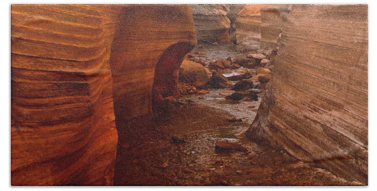 Slot Canyon Bath Towel featuring the photograph Willis Creek Slot Canyon by Robert Bales