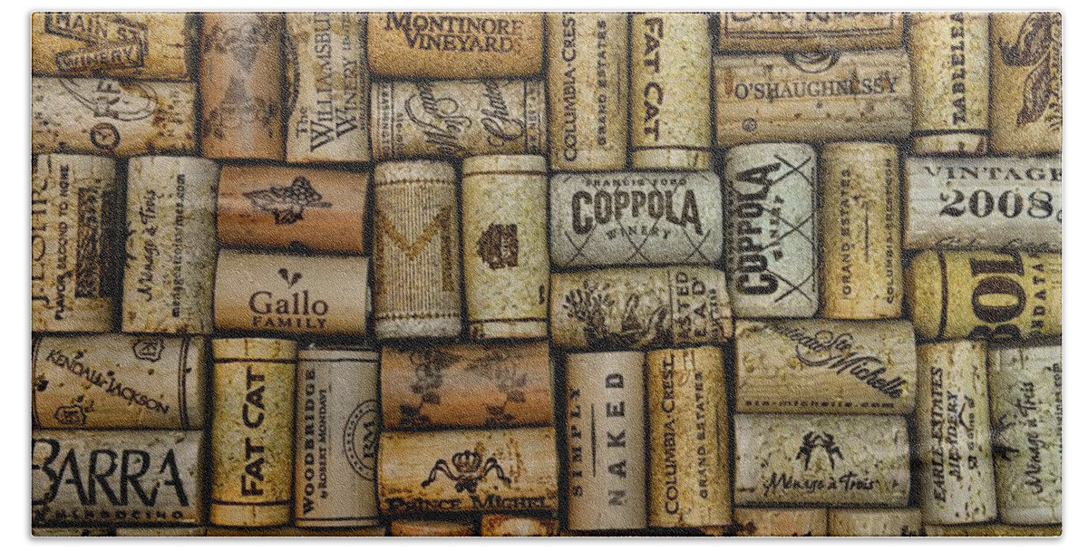 Paul Ward Bath Towel featuring the photograph Wine Corks after the Wine Tasting by Paul Ward