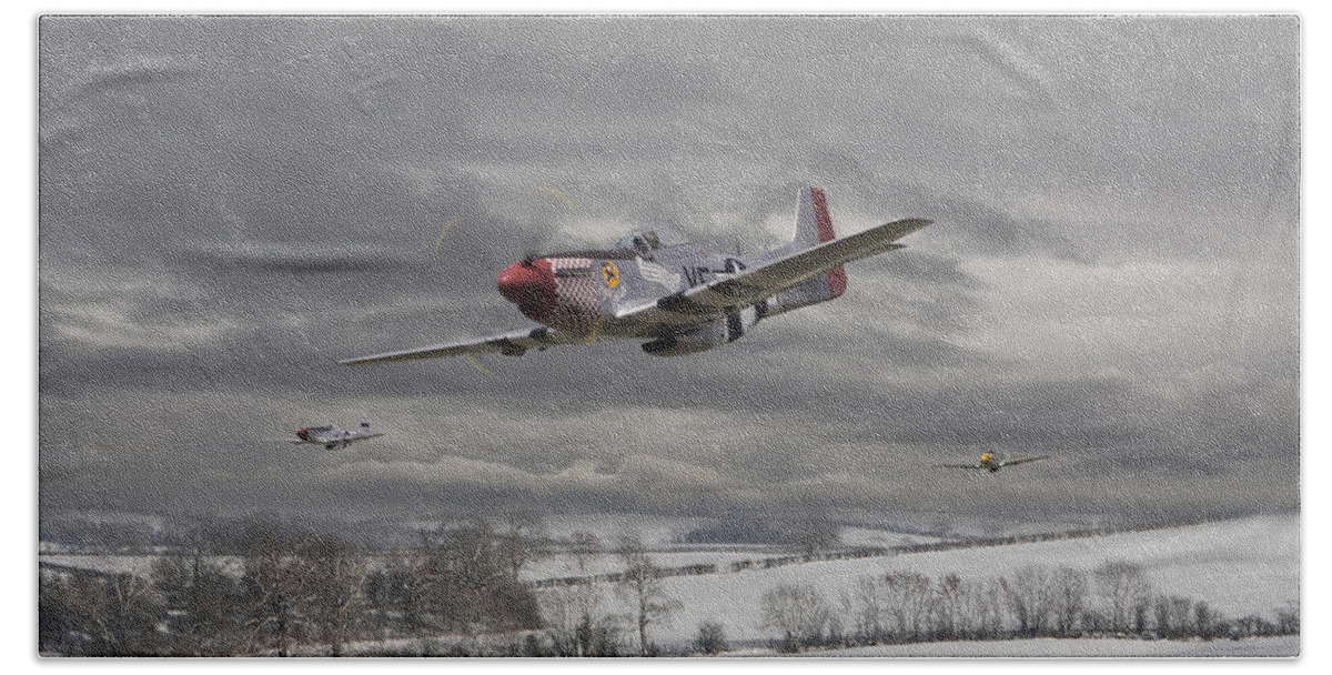 Aircraft Bath Sheet featuring the digital art Winter Freedom by Pat Speirs