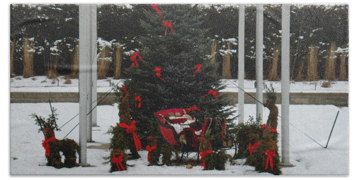Christmas Tree Bath Towel featuring the photograph Winter in the Midwest by De La Rosa Concert Photography