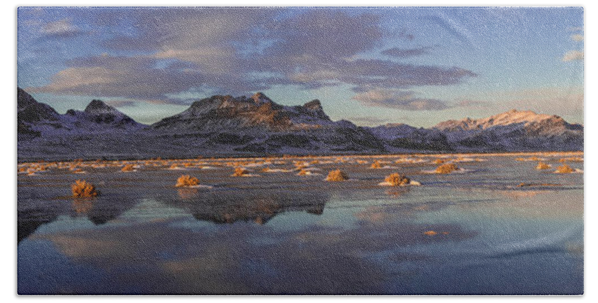 Yellow Hand Towel featuring the photograph Winter in the Salt Flats by Chad Dutson