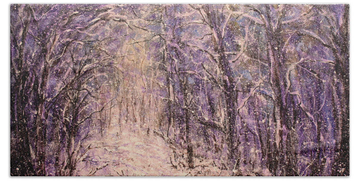 Winter Hand Towel featuring the painting Winter Magic by Natalie Holland
