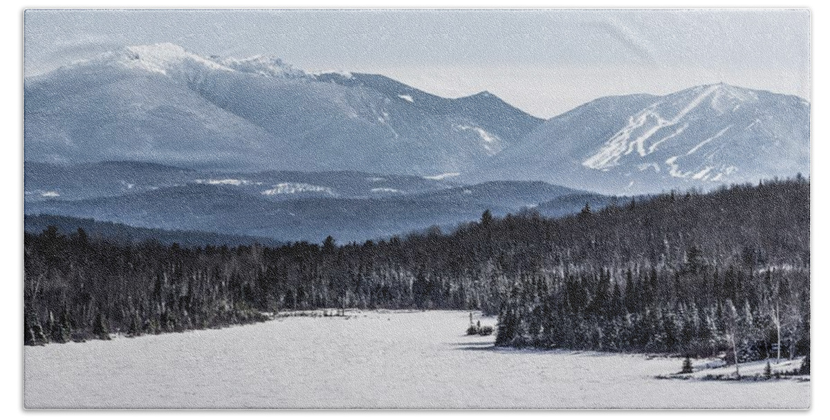 New Hampshire Bath Towel featuring the photograph Winter Mountains by Tim Kirchoff