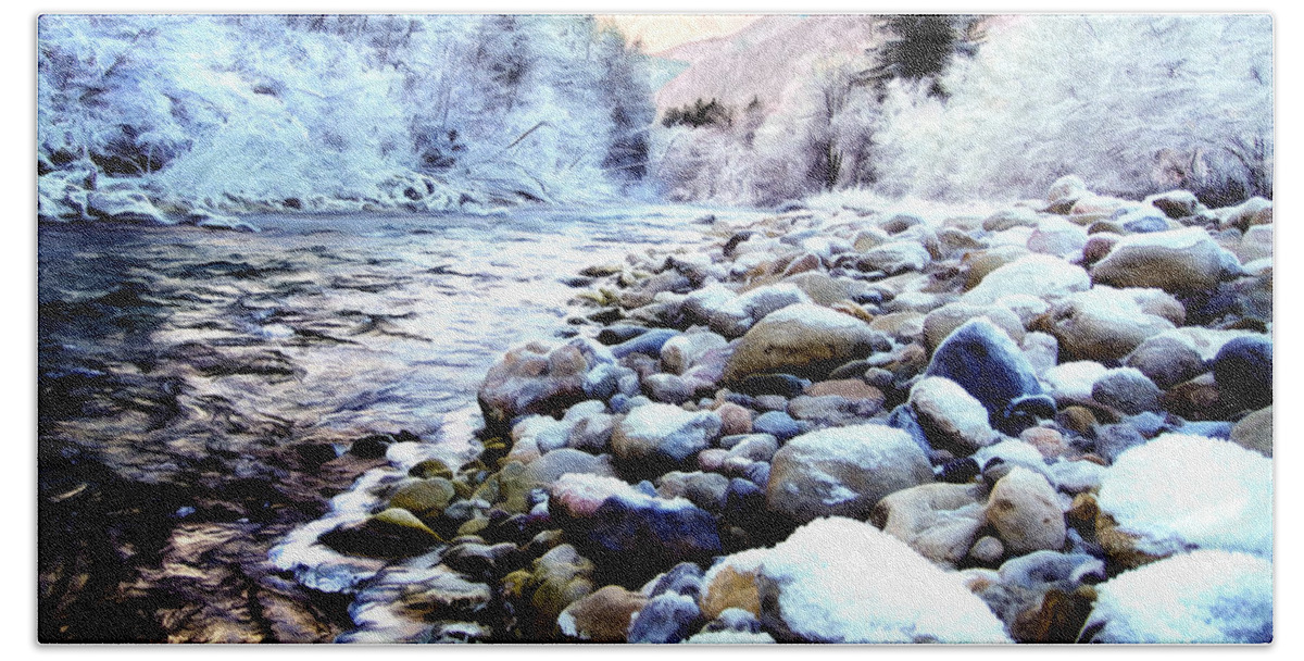 Winter Bath Towel featuring the photograph Winter River by Sabine Jacobs