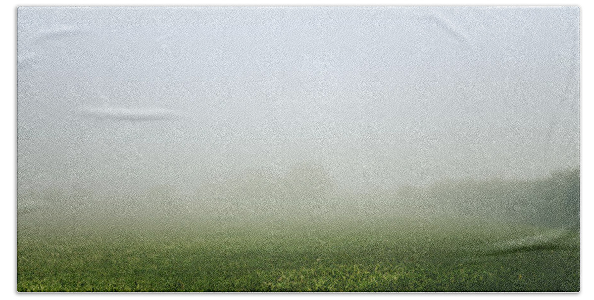 Winter Bath Towel featuring the photograph Winters Foggy Morning across the Farmers Field by Spikey Mouse Photography