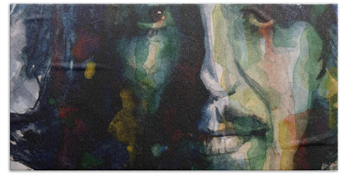 George Harrison Bath Sheet featuring the painting Within You Without You by Paul Lovering