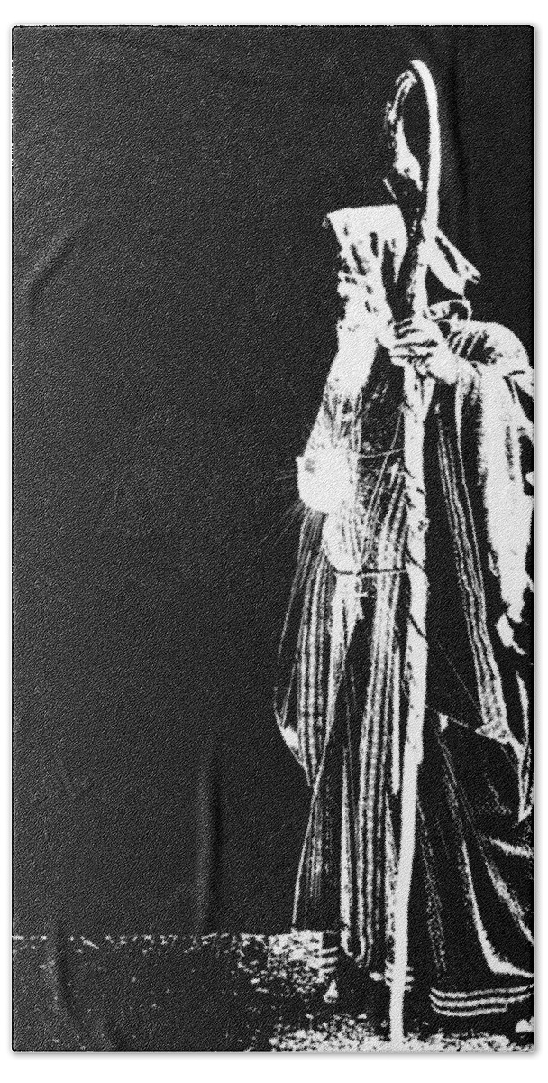 Wizard Bath Towel featuring the photograph Wizard in pure bw by Kristin Elmquist