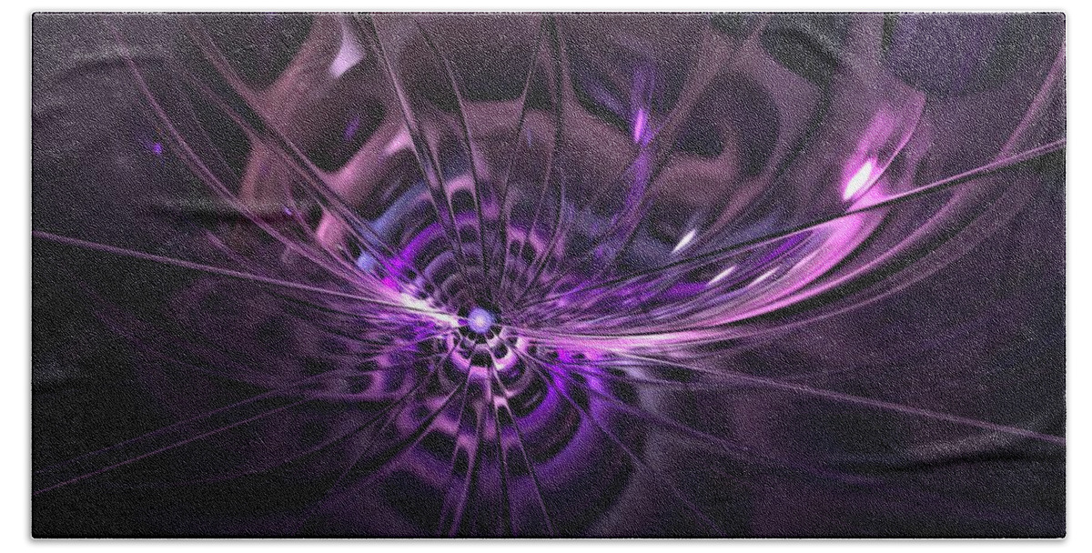 Fractal Abstract Hand Towel featuring the digital art Wormhole Transport by Doug Morgan