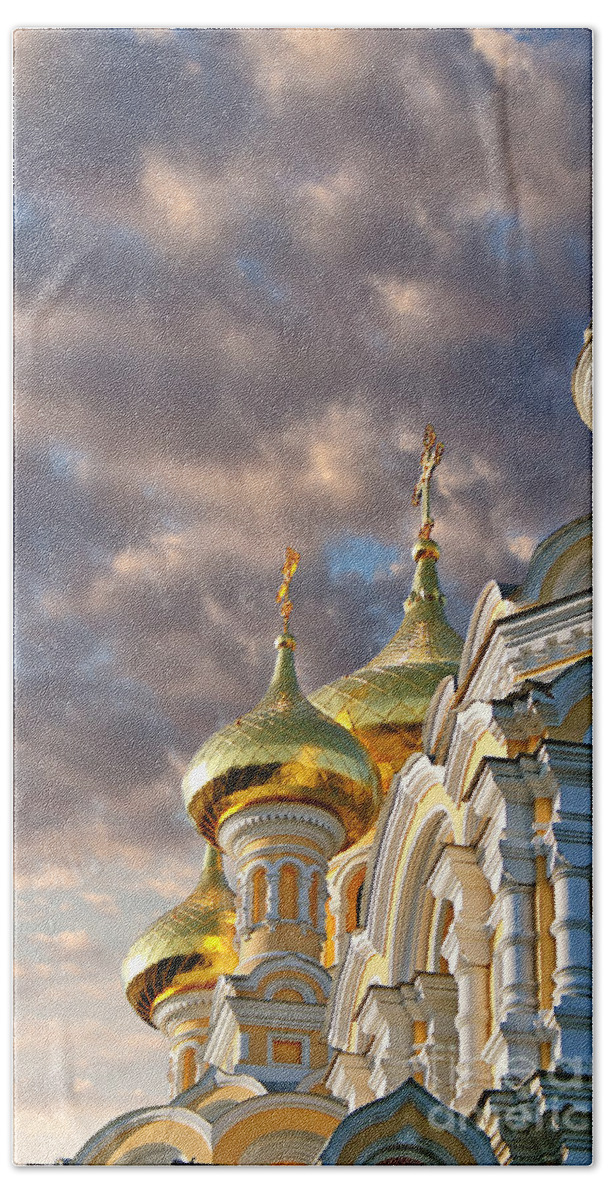 White Bath Towel featuring the photograph Yalta orthodox cathedral by Sophie McAulay