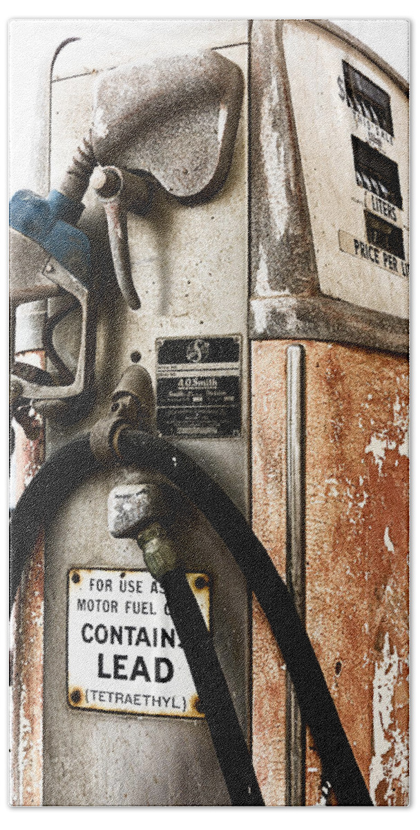 Gas Pump Bath Towel featuring the photograph Ye Old Pump by Caitlyn Grasso
