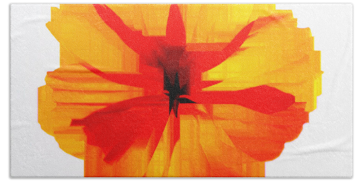 Yellow Bath Towel featuring the digital art Yellow Hibiscus by Rafael Salazar