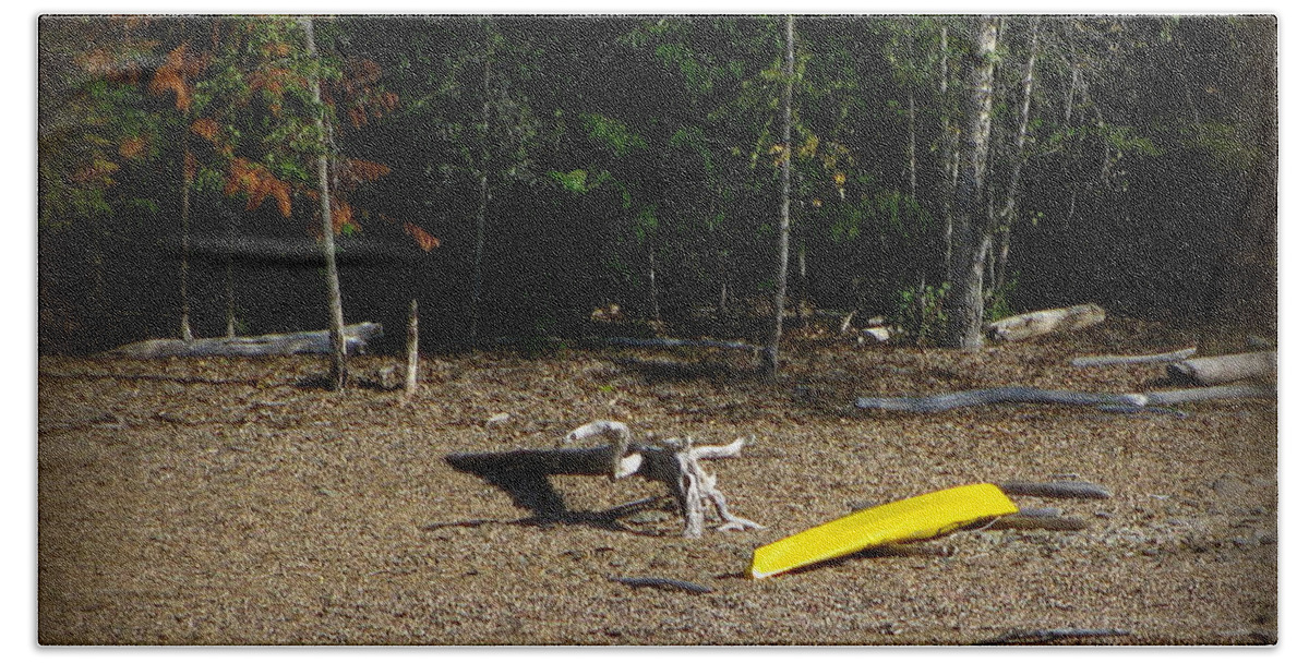 Kayak Hand Towel featuring the photograph Yellow Kayak by Leone Lund