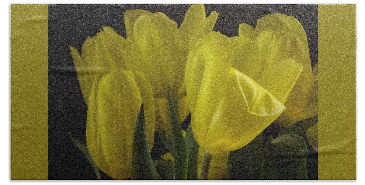 Tulips Bath Towel featuring the photograph Yellow Silk by Lucinda Walter