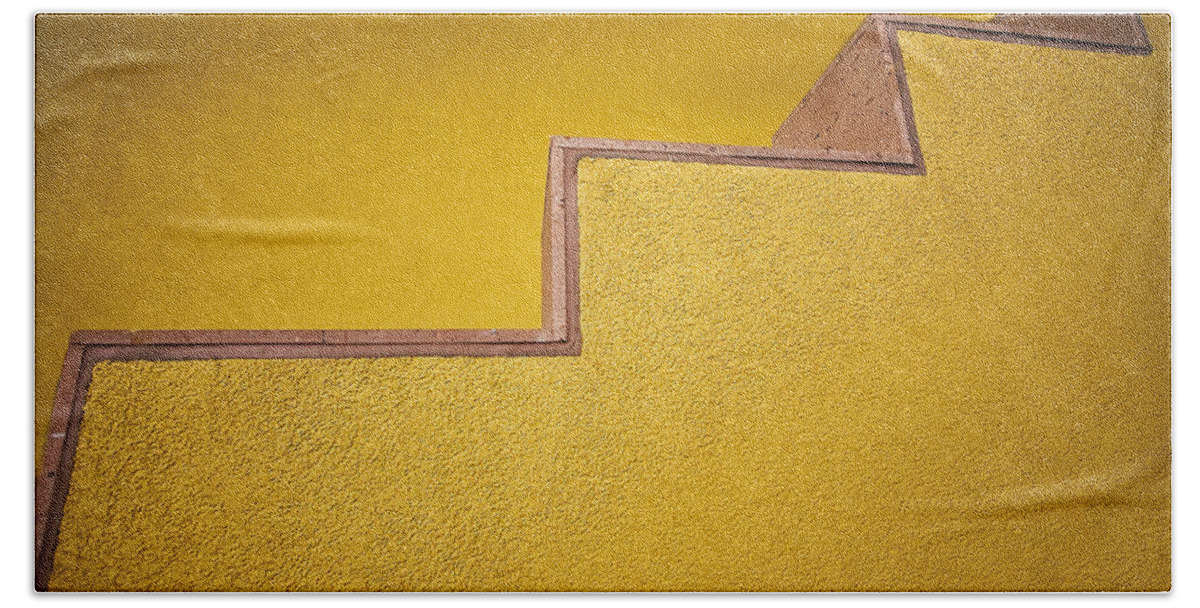 Yellow Hand Towel featuring the photograph Yellow Steps by Melinda Ledsome