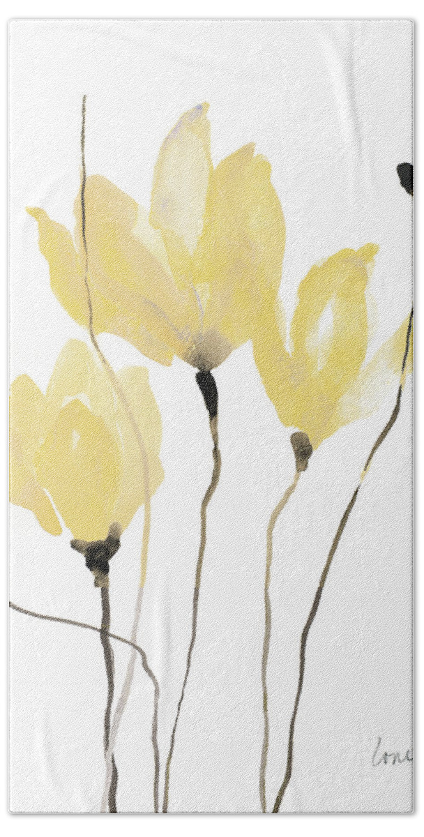 Yellow Hand Towel featuring the painting Yellow Sway by Lanie Loreth