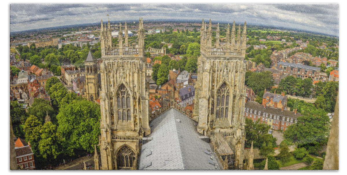 York Bath Towel featuring the photograph York from York Minster Tower by Pablo Lopez