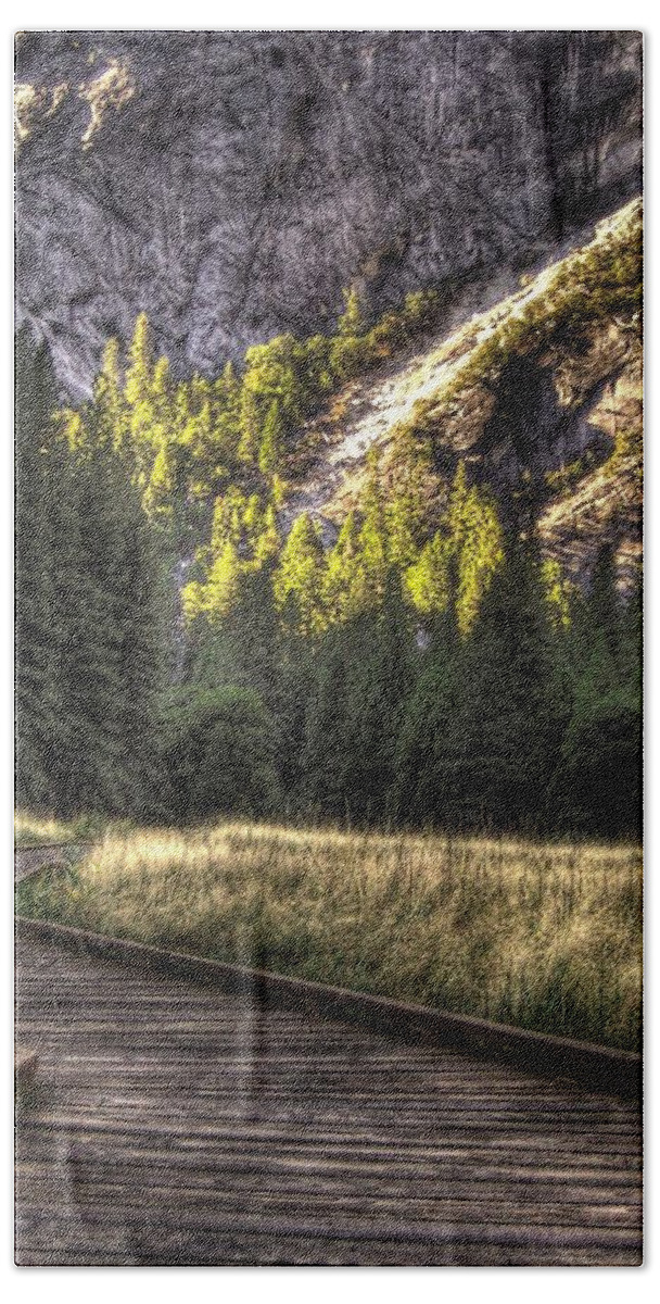 Yosemite Bath Towel featuring the photograph Yosemite National Park Path by Jane Linders