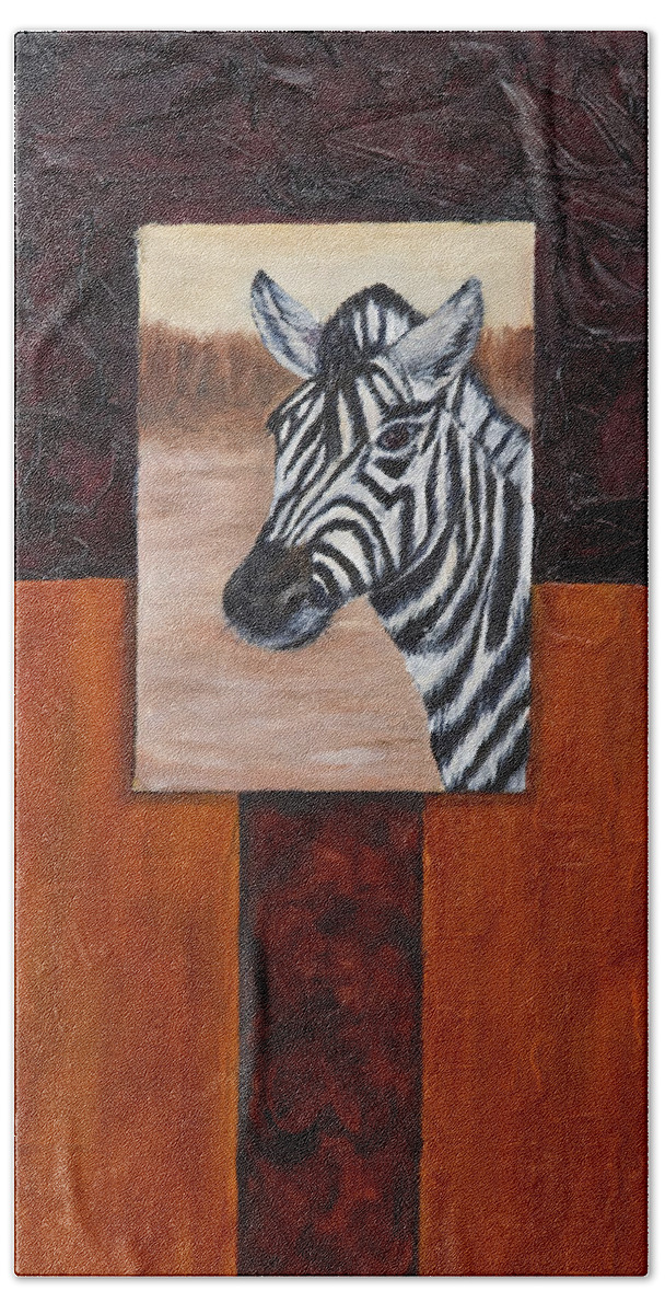 Animal Hand Towel featuring the painting Zebra by Darice Machel McGuire