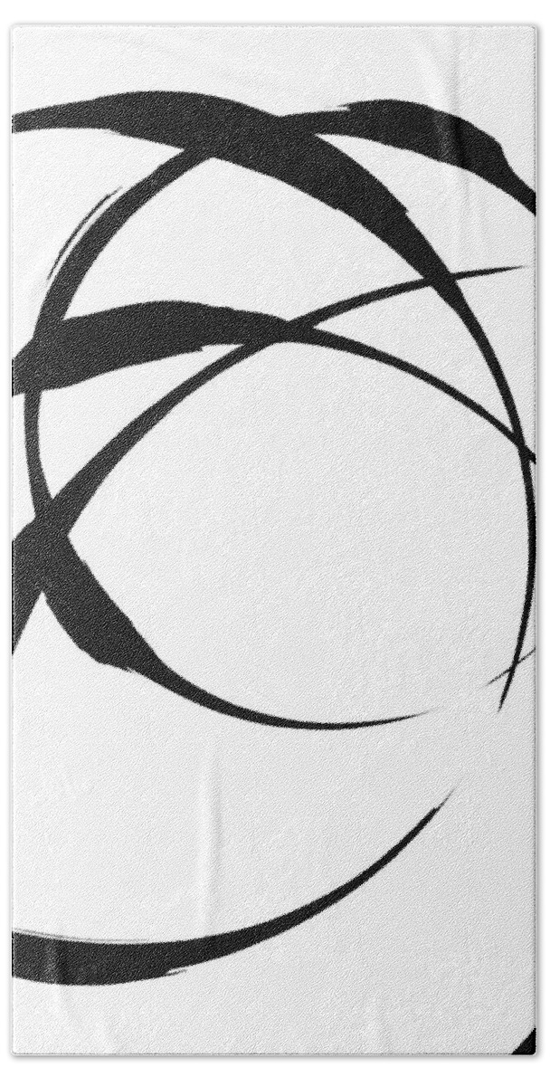 Zen Hand Towel featuring the painting Zen Circles 4 by Hakon Soreide