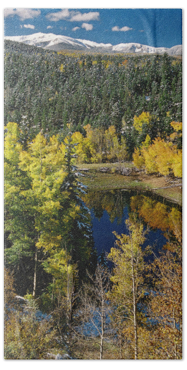 Red River Hand Towel featuring the photograph Fall Color On Bobcat Pass by Ron Weathers