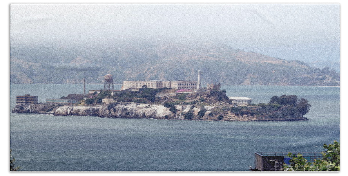 san Francisco Bath Towel featuring the photograph Alcatraz #1 by Henrik Lehnerer