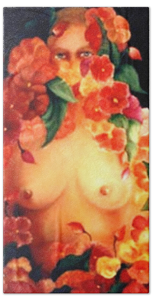  Bath Towel featuring the painting Blooms by Jordana Sands