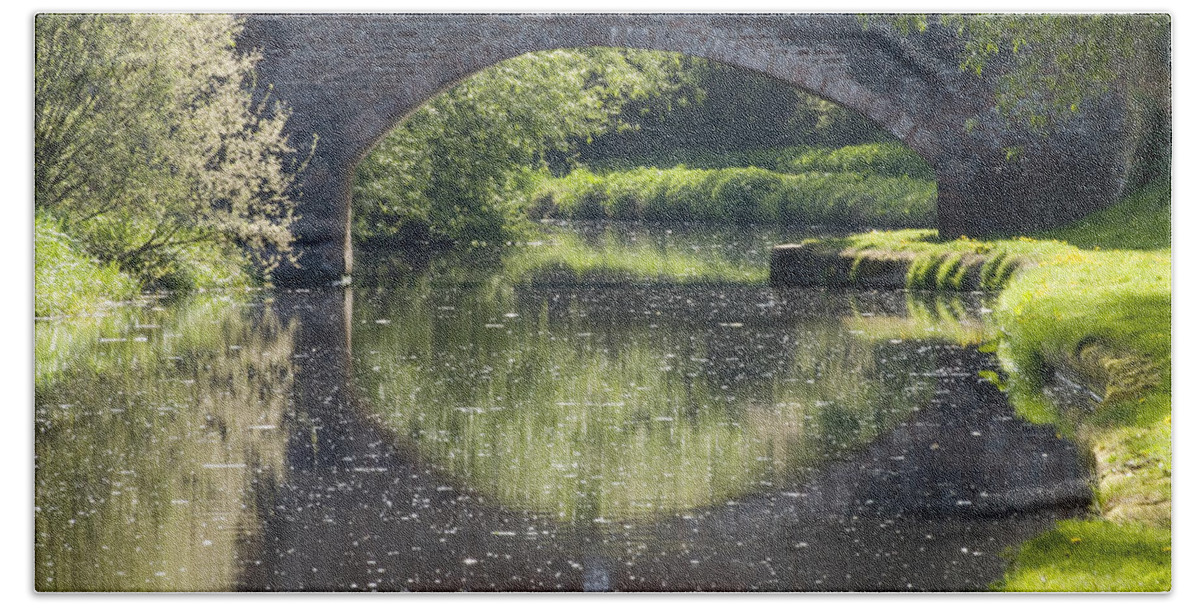 Bridge Hand Towel featuring the photograph Canal bridge #1 by Steev Stamford