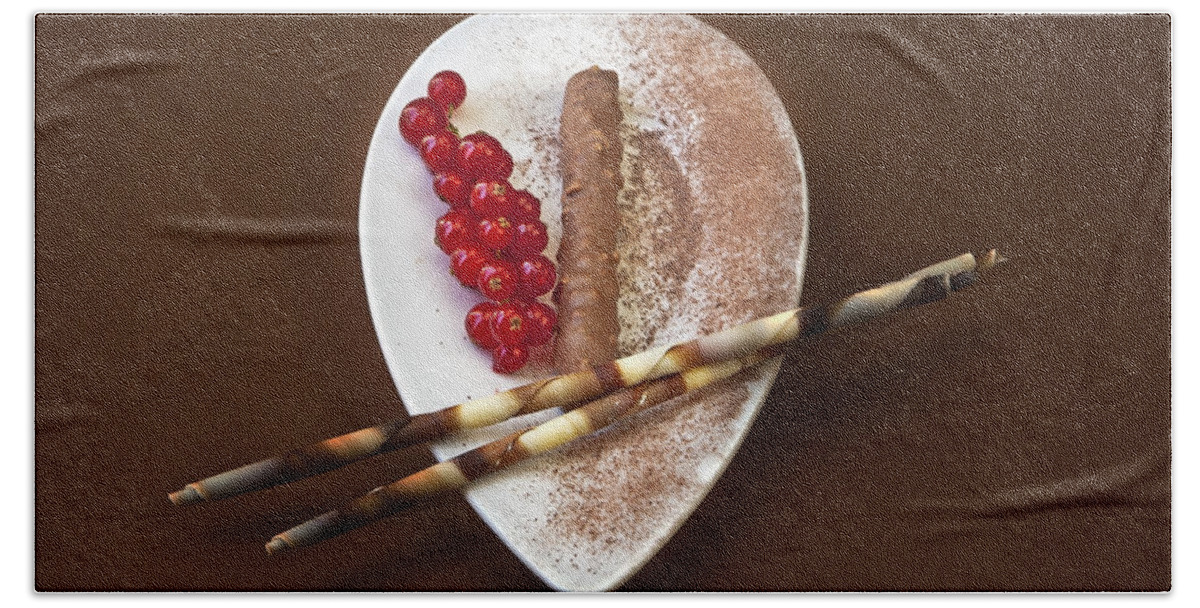 Chocolate Hand Towel featuring the photograph Chocolate Praline #1 by Joana Kruse