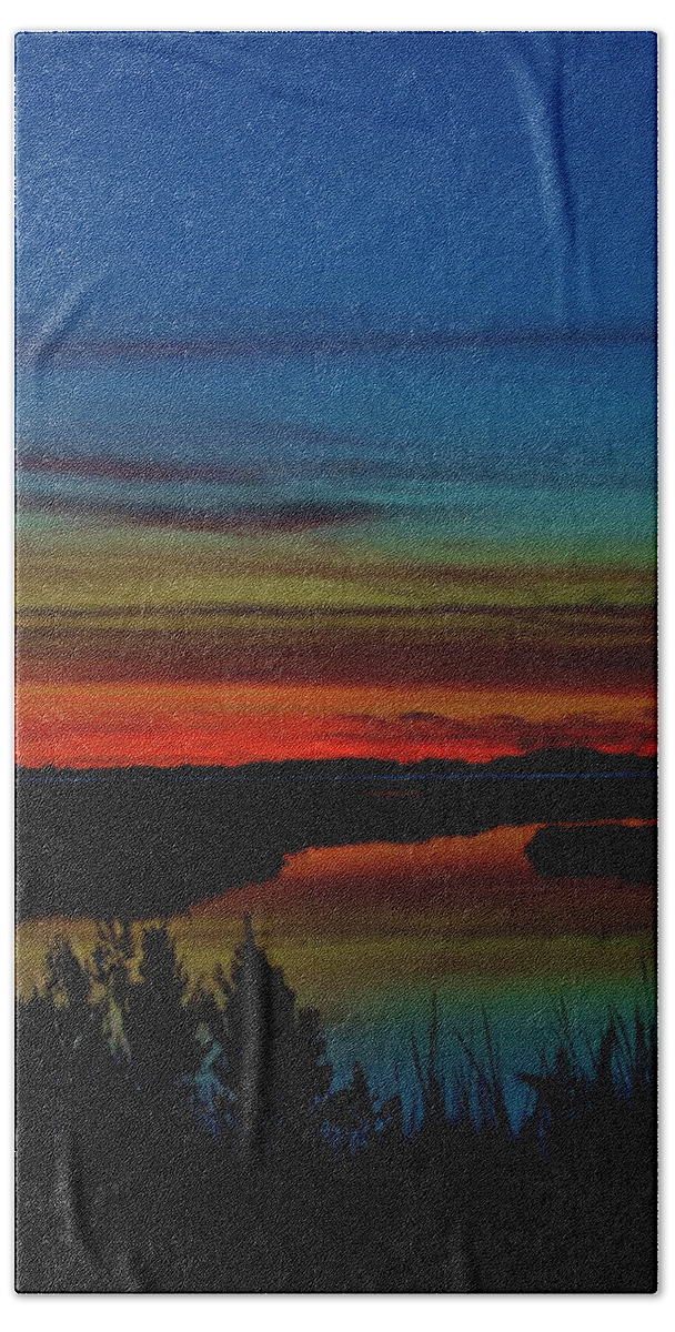 Assateague Bath Towel featuring the photograph Deep Marshland Sunset #1 by Billy Beck