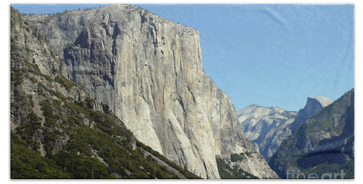 Yosemite Hand Towel featuring the photograph El Capitan #1 by Henrik Lehnerer